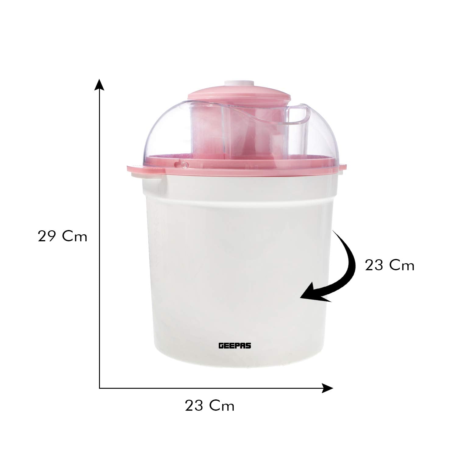 Geepas Ice Cream Maker Machine Makes Delicious Homemade Soft Ice Cream, Gelato, Frozen Yoghurt & Sorbet |1.7L Aluminum Removable Inner Bowl | Detachable Mixing Paddle | 1 Year Warranty Geepas Ice Cream Maker Machine Makes Delicious Homemade Soft Ice Cream, Gelato, Frozen Yoghurt & Sorbet |1.7L Aluminum Removable Inner Bowl | Detachable Mixing Paddle | 1 Year Warranty
